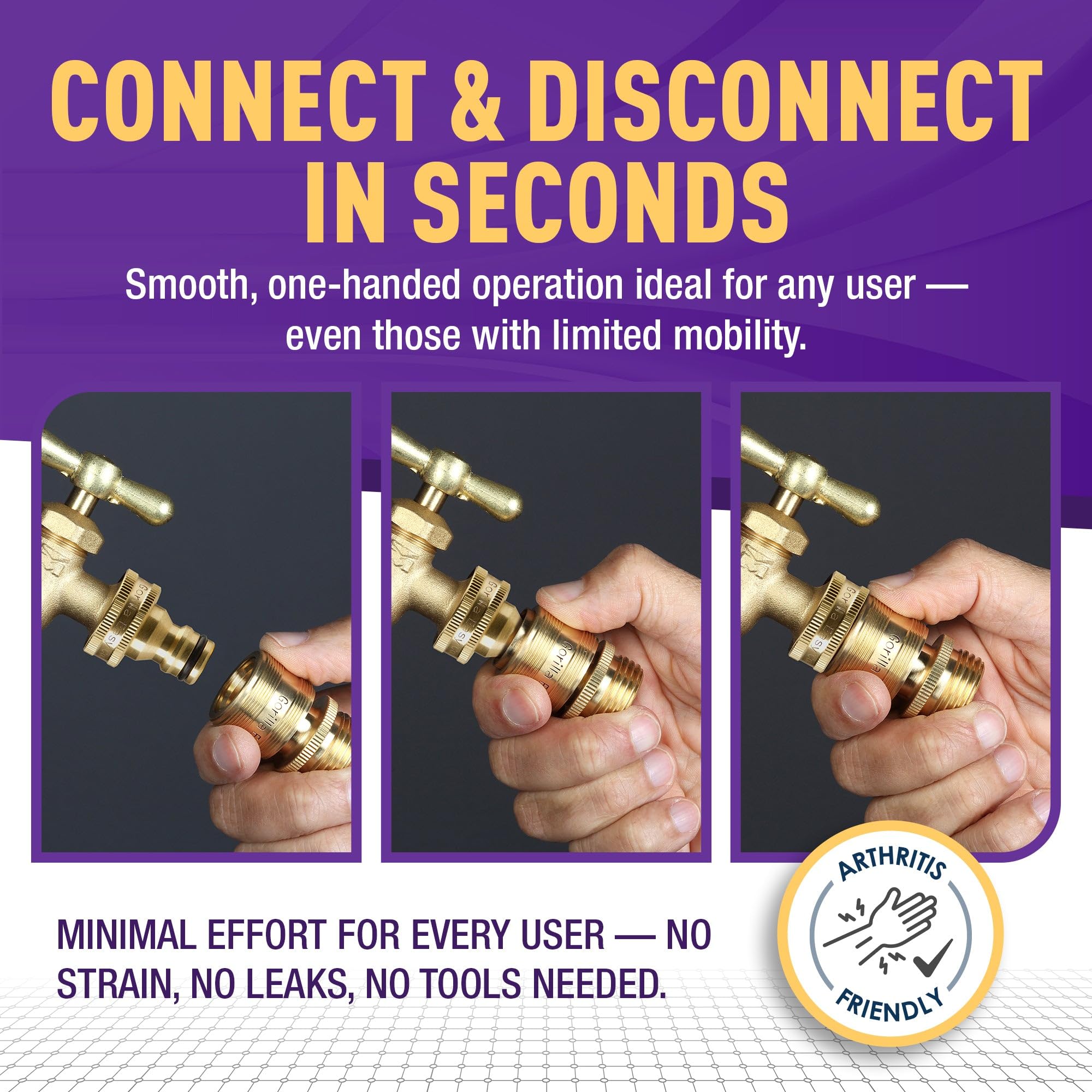 GORILLA EASY CONNECT acople junto a una regla para comparar tamaño y escala
