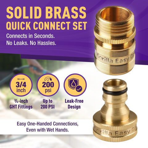 GORILLA EASY CONNECT primer plano latón macizo que muestra durabilidad y resistencia