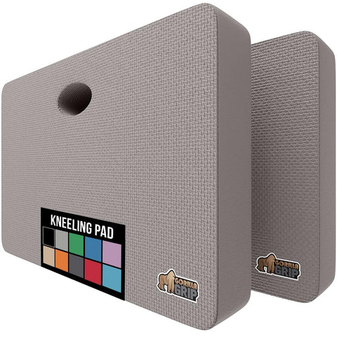 GORILLA GRIP colchoneta frontal mostrando tamaño y color gris para protección de rodillas