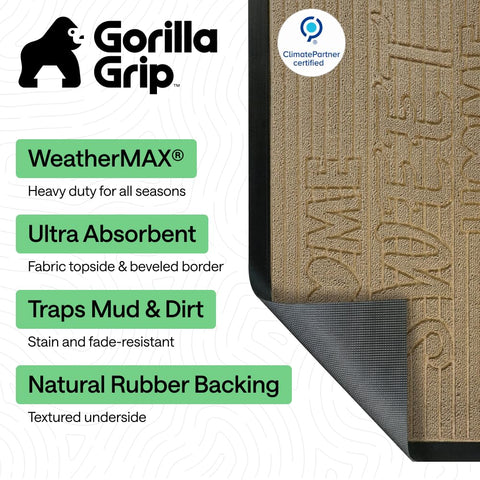 GORILLA GRIP close-up de ranuras profundas que retienen suciedad
