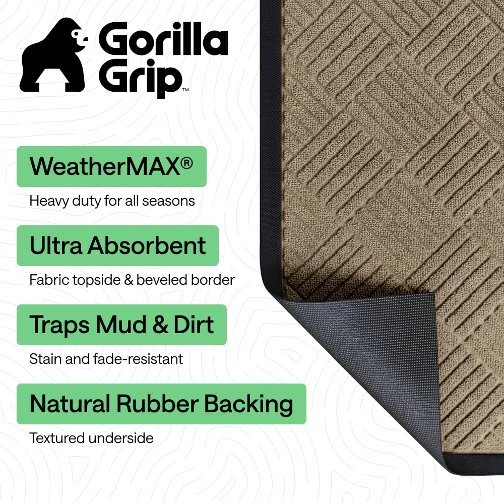 GORILLA GRIP primer plano del tejido y ranuras que atrapan suciedad eficazmente