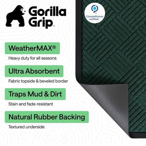 GORILLA GRIP primer plano de textura y ranuras para retener barro