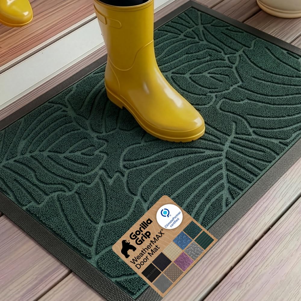 GORILLA GRIP felpudo frontal verde Palm, aspecto profesional y protección