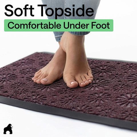 GORILLA GRIP felpudo mojado tras lluvia que drena agua y mantiene piso seco