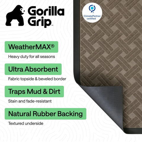 GORILLA GRIP primer plano del entretejido que atrapa suciedad y humedad