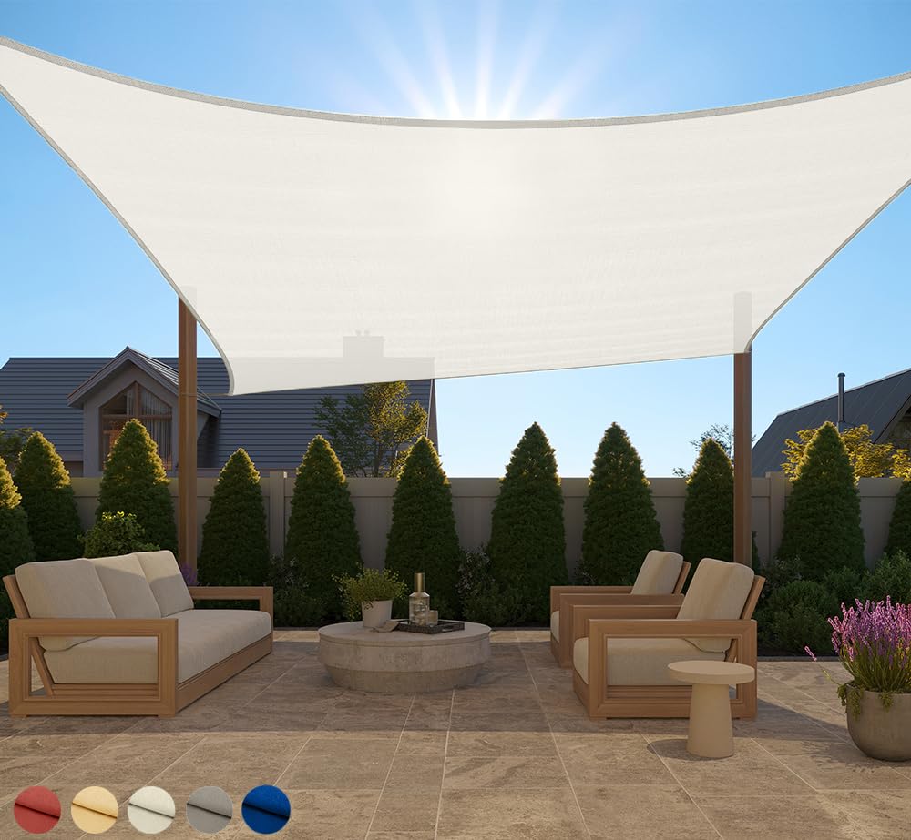 GORILLA GRIP vista frontal del toldo ivory mostrando sombra amplia