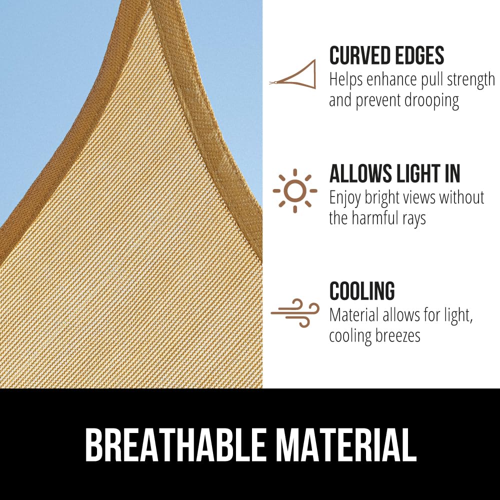GORILLA GRIP toldo instalado en patio ofreciendo sombra cómoda y elegante