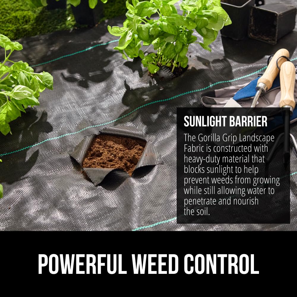GORILLA GRIP instalado en un parterre para prevenir malezas y facilitar mantenimiento