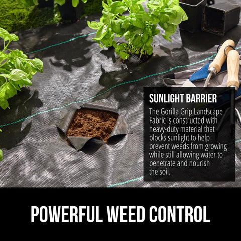 GORILLA GRIP instalado en un parterre para prevenir malezas y facilitar mantenimiento