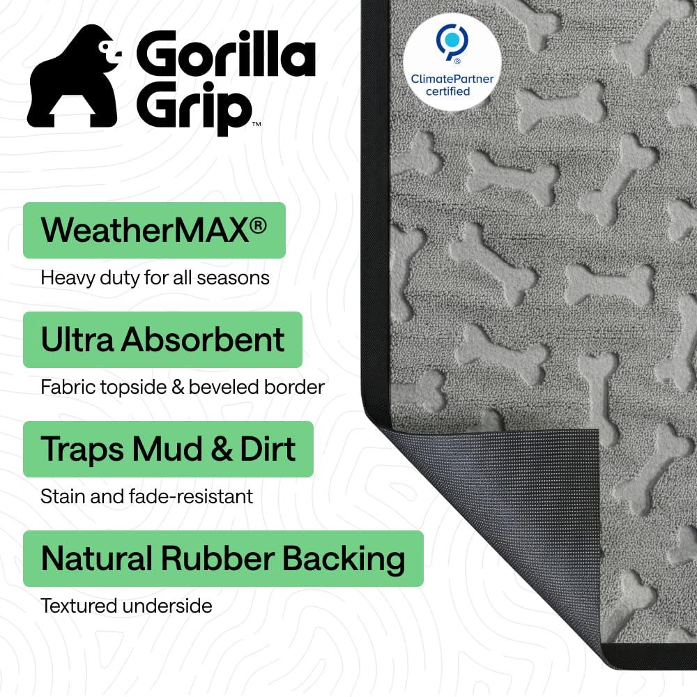 GORILLA GRIP primer plano de textura y ranuras que atrapan suciedad