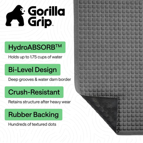 GORILLA GRIP textura cercana que absorbe agua y suciedad