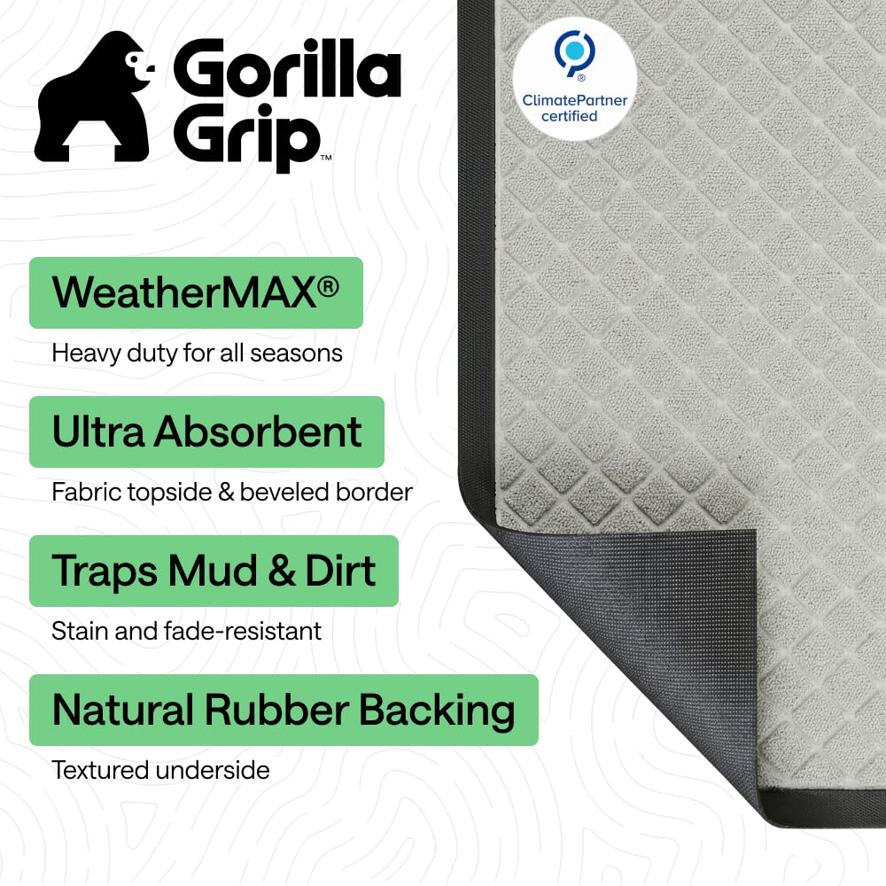 GORILLA GRIP detalle de textura y ranuras que atrapan suciedad eficazmente