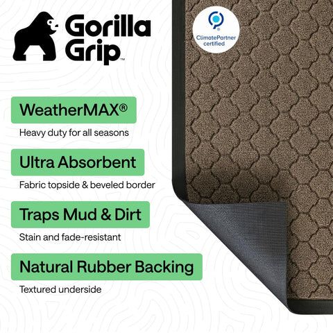 GORILLA GRIP textura con ranuras profundas retiene barro y humedad