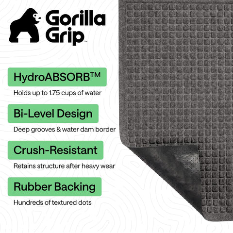 GORILLA GRIP textura superior detalle que absorbe humedad eficazmente