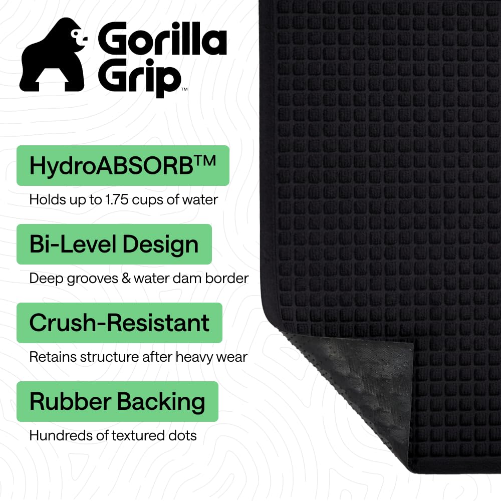 GORILLA GRIP detalle textura superior de poliéster absorbe agua rápidamente