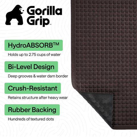 GORILLA GRIP textura superior en detalle que absorbe líquidos rápido