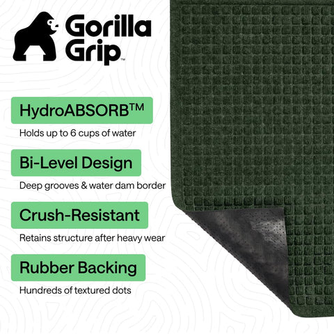 GORILLA GRIP textura superior de poliéster absorbe humedad eficazmente