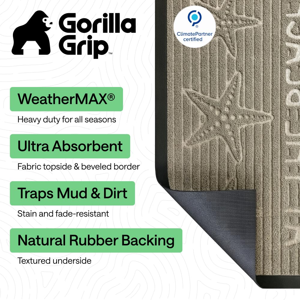 GORILLA GRIP primer plano de surcos que atrapan barro y agua