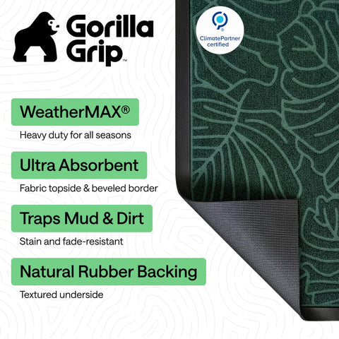 GORILLA GRIP textura con surcos profundos que atrapan suciedad