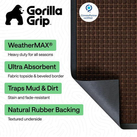 Acercamiento a la textura tejida GORILLA GRIP que atrapa suciedad eficazmente