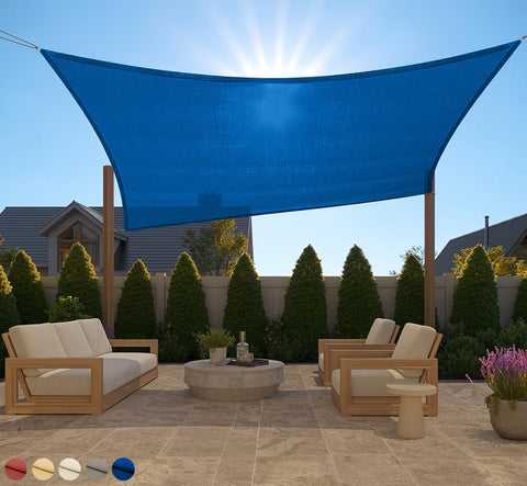 GORILLA GRIP vista frontal del toldo azul, sombra rápida y elegante