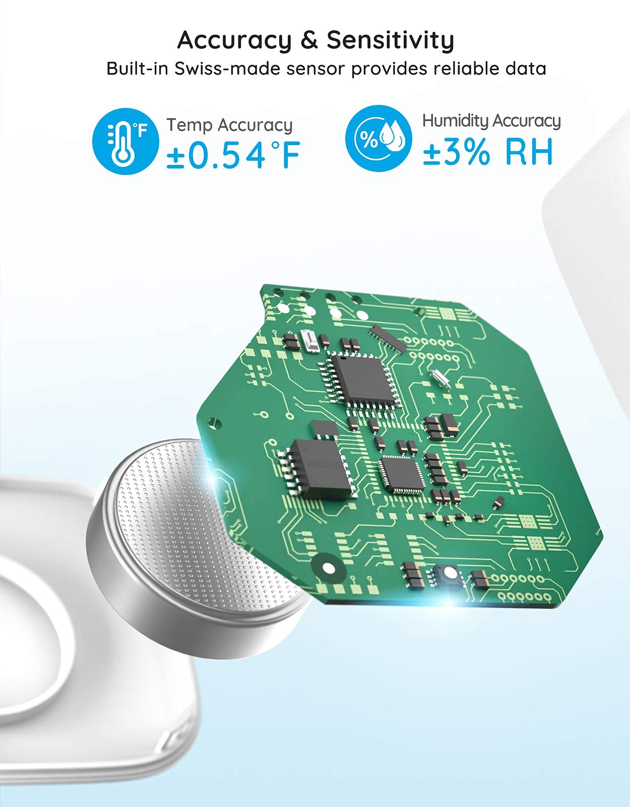 Govee detalle del sensor texturizado demostrando construcción sólida