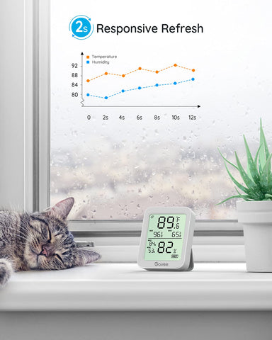 Govee pantalla mostrando registros máximo y mínimo para control histórico