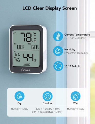 Govee primer plano del sensor suizo enfatizando precisión y respuesta rápida