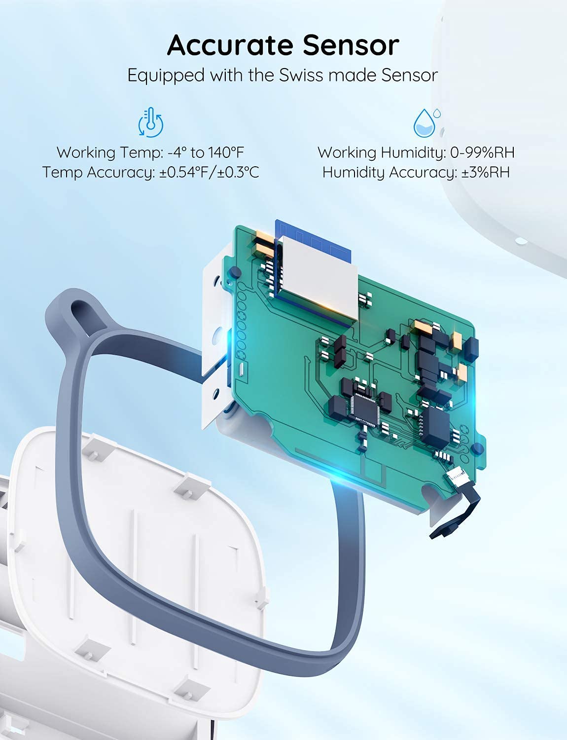 Govee H5179 colocado en mesa mostrando monitoreo en tiempo real