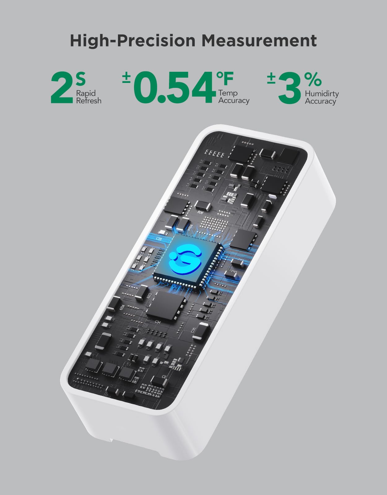 GoveeLife sensor H5110 colocado en una vinoteca para protección de botellas