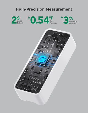 GoveeLife sensor H5110 colocado en una vinoteca para protección de botellas