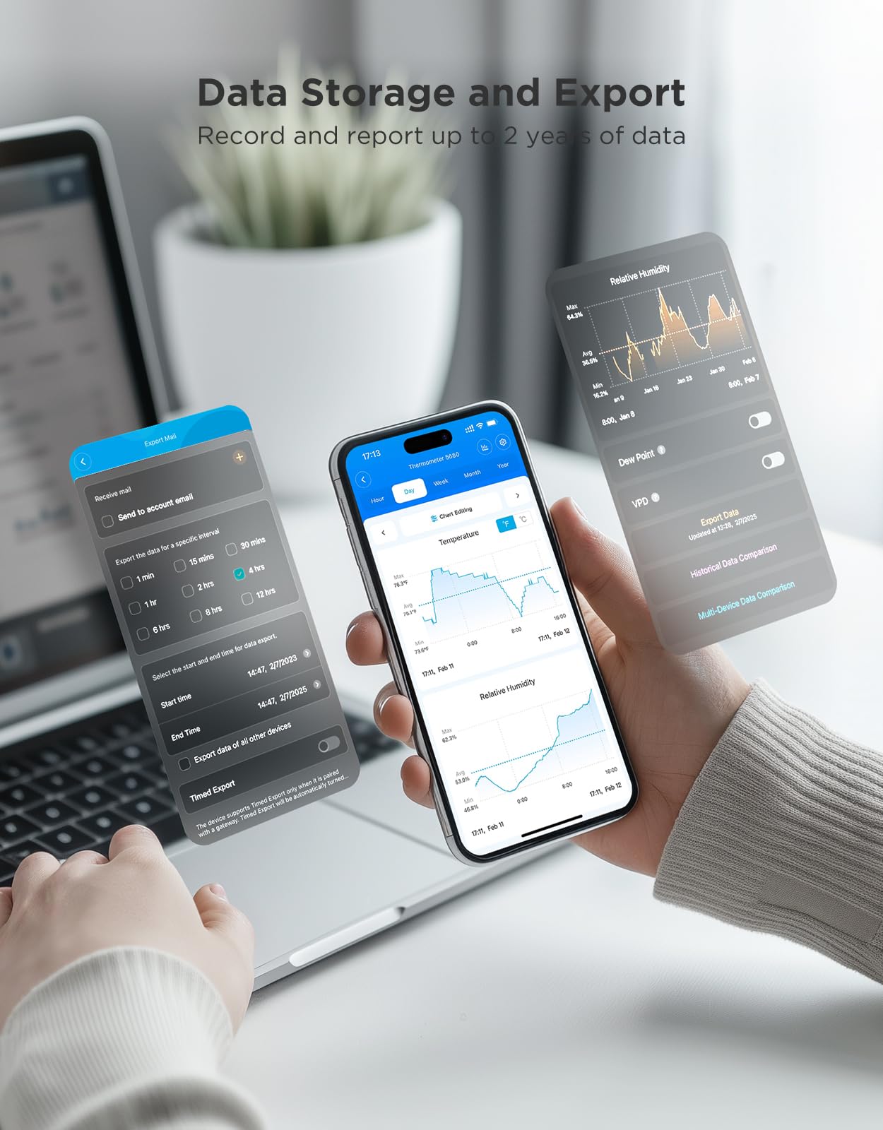 GoveeLife etiqueta del H5110 con compartimento de pilas y especificaciones