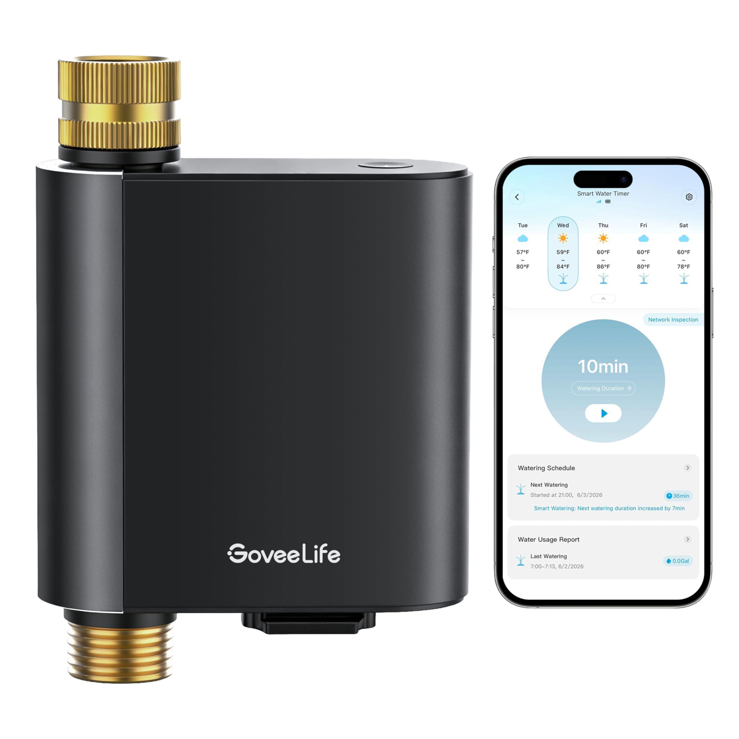 GoveeLife H5901 vista frontal mostrando pantalla y conexiones, control sencillo
