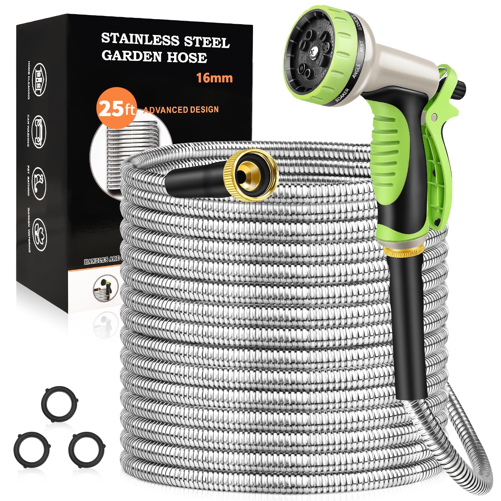 GOXAWEE manguera 25FT vista frontal resistente y fácil de manejar