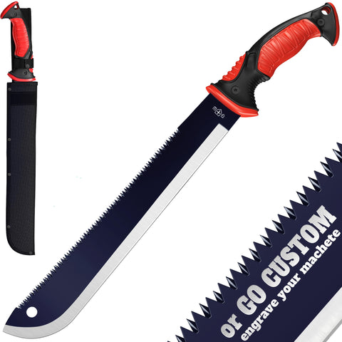 Grand Way vista frontal del machete mostrando longitud y filo resistente