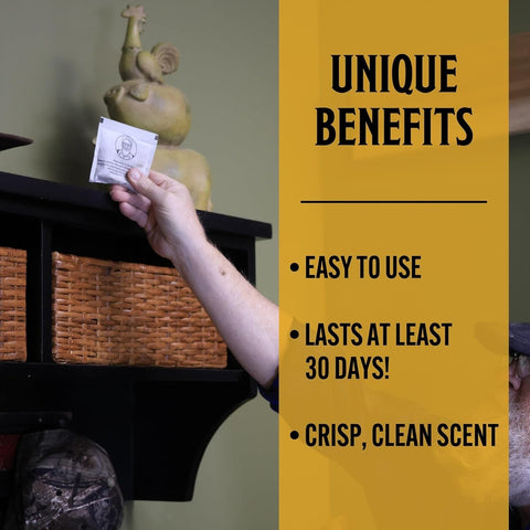 Grandpa Gus's bolsita junto a una regla mostrando tamaño práctico y cobertura