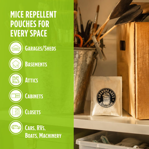 Grandpa Gus's bolsita en mano para comparar tamaño y fácil colocación
