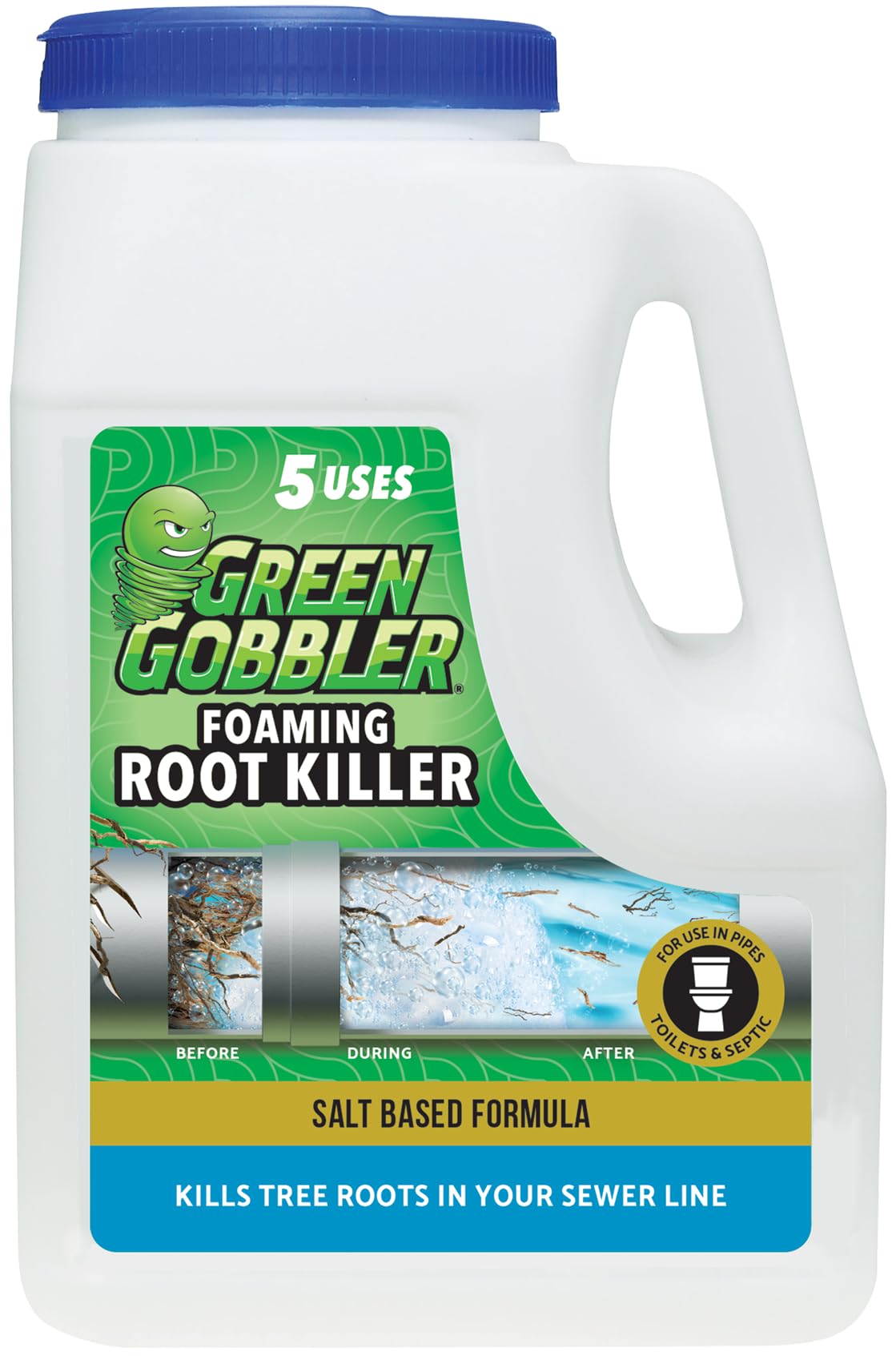 Green Gobbler envase frontal mostrando producto y beneficio anticlog
