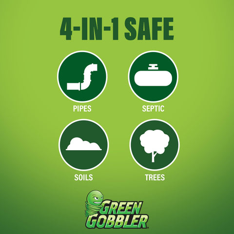 Green Gobbler diagrama junto a séptico para proteger sistema sanitario
