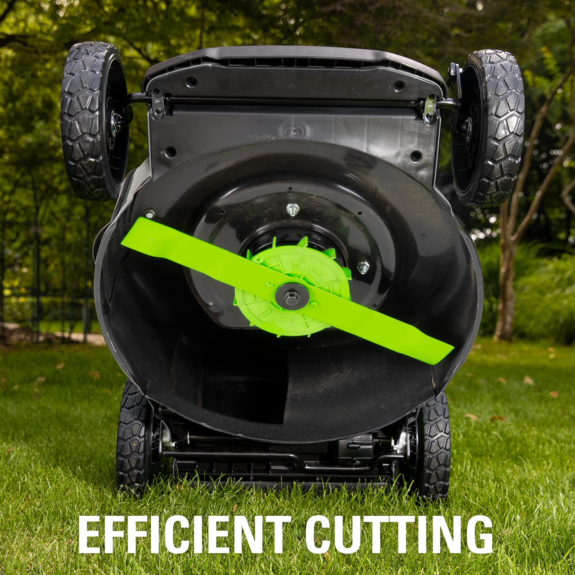 Greenworks cuchilla textura del acero tratado térmicamente para mayor durabilidad