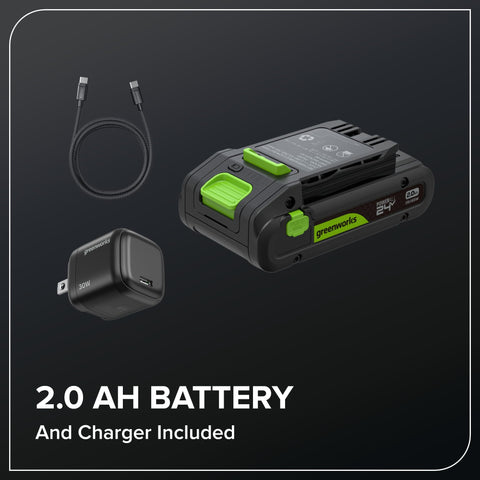 Greenworks kit con cortasetos batería y cargador listo para usar