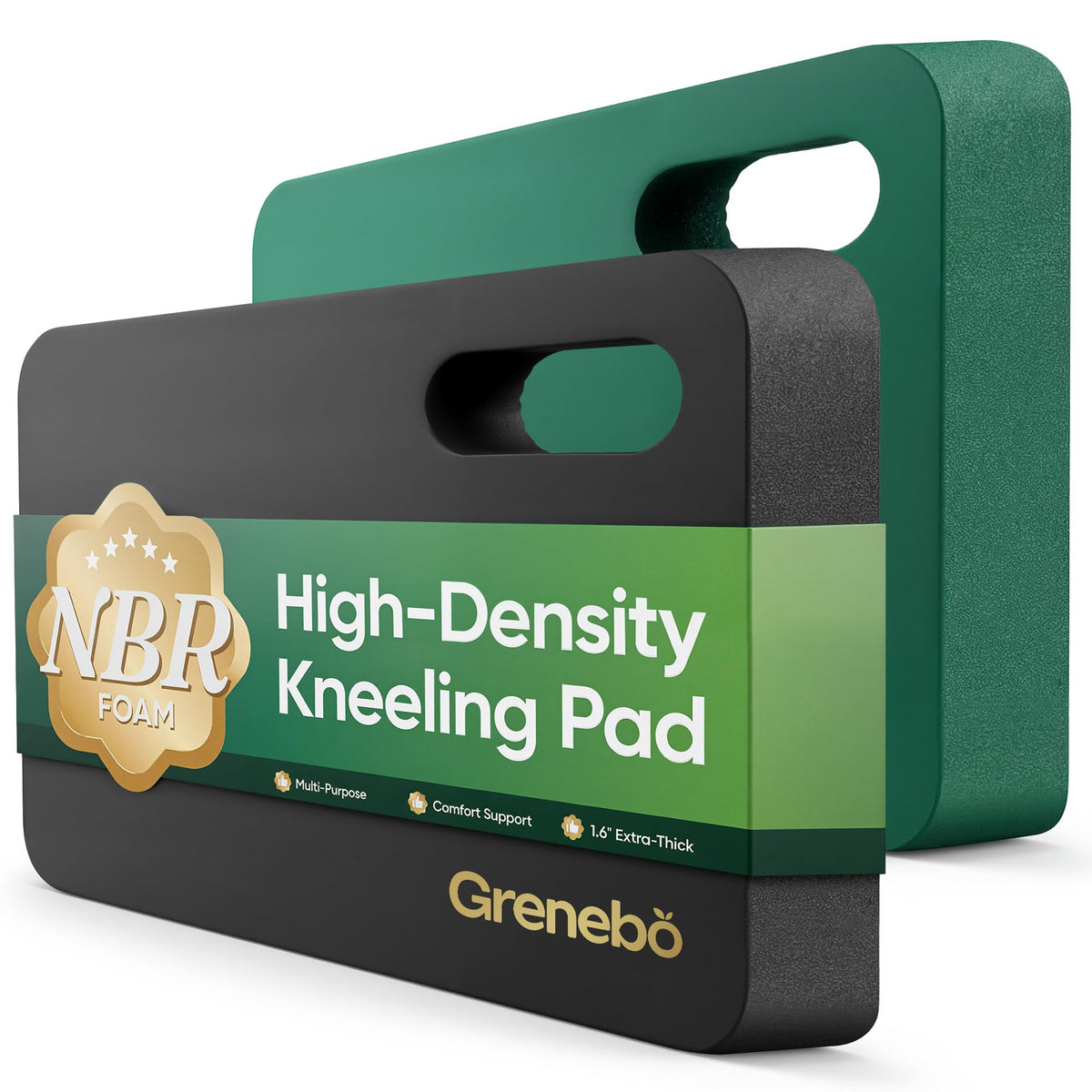 Grenebo vista frontal del pack de 2 con colores negro y verde y protección duradera
