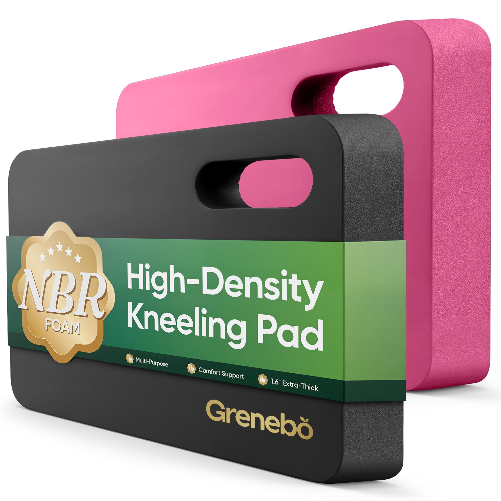 Grenebo vista frontal del par negro y rosa con protección acolchada