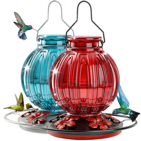 Grete Gotye comedero frontal rojo y azul mostrando diseño decorativo