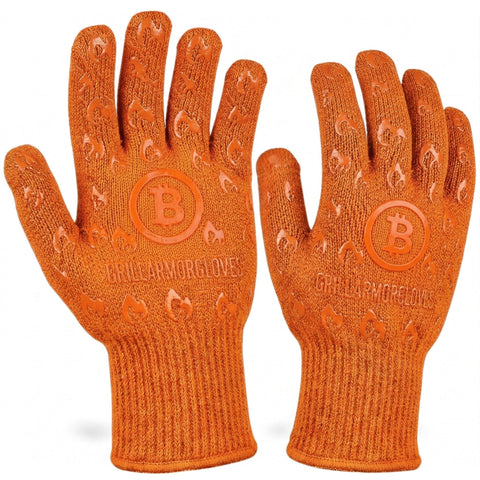 Grill Armor guantes frontal mostrando diseño con dedos y protección