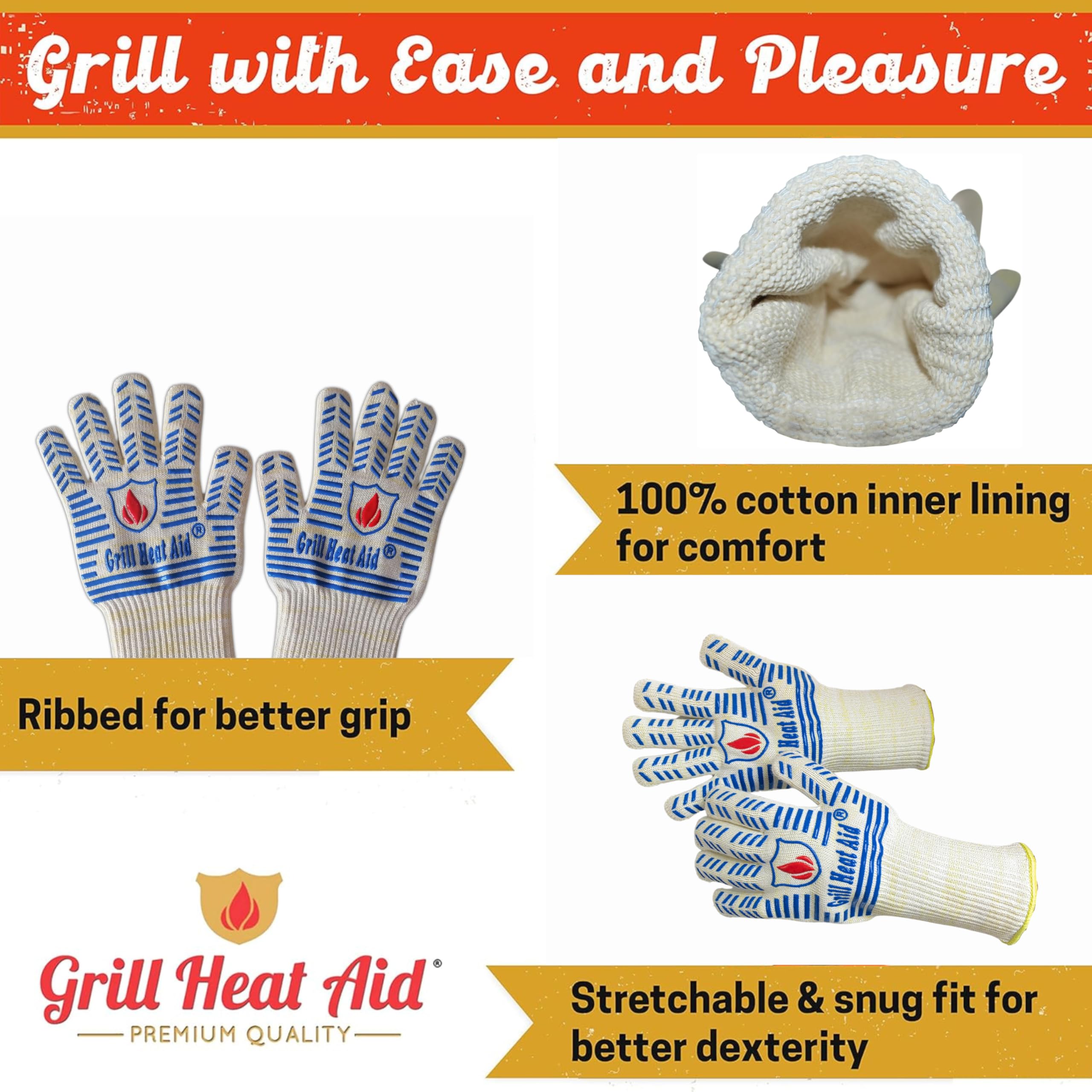 GRILL HEAT AID interior del forro de algodón-poliéster, confort y absorción de sudor