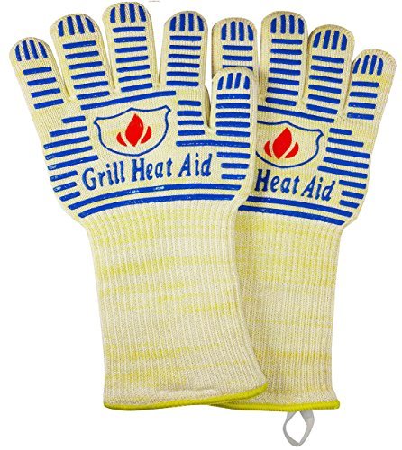 GRILL HEAT AID frontal del guante mostrando diseño y protección