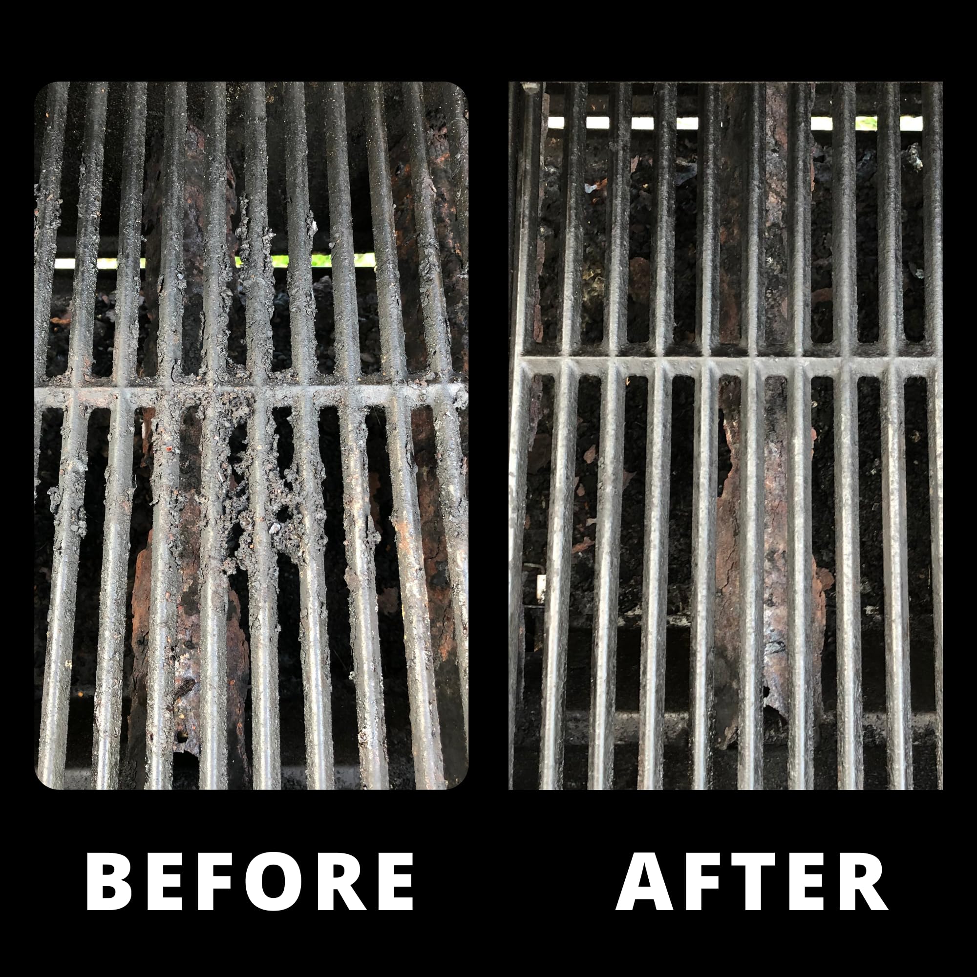 Grill Rescue comparación de tamaño junto a mano para referencia y facilidad de uso