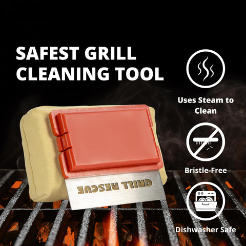 Grill Rescue primer plano de fibra aramida resistente al calor para limpieza eficaz