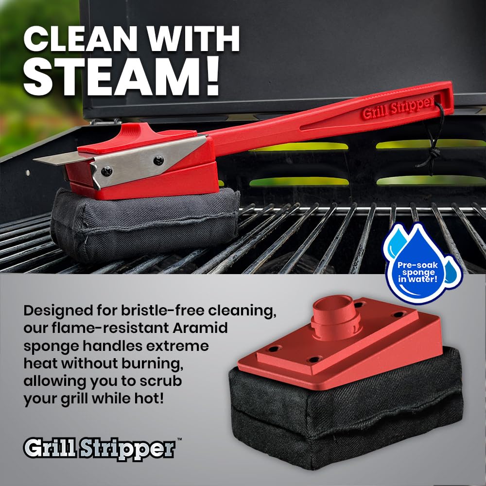 Grill Stripper empaque y etiqueta mostrando especificaciones